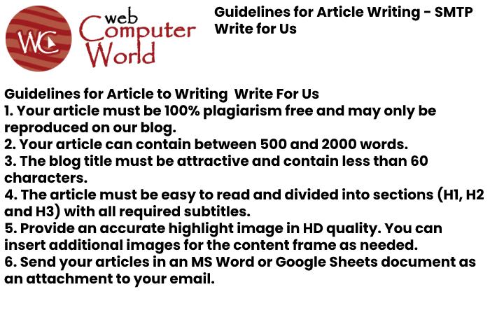 Guide lines For the Article Web Computer World - SMTP Write for Us