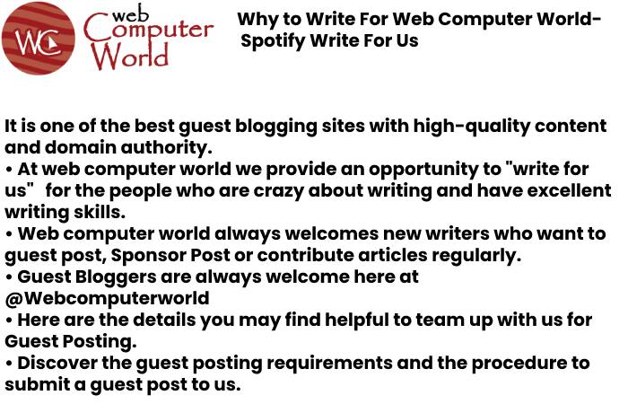 why Write For us Web Computer World  Spotify Write For Us   